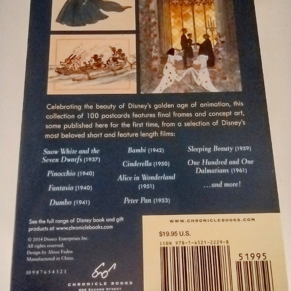 ✨NEW Disney Postcards X 100 The art of "The Golden Age (1937-1961)" VTG - Picture 9 of 10